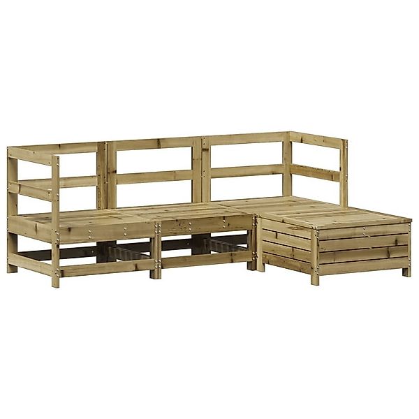 vidaXL Gartenlounge-Set 4-tlg. Garten-Sofagarnitur Kiefernholz Imprägniert, günstig online kaufen