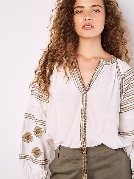 Apricot Schlupfbluse Bluse mit Quastenstickerei, mit günstig online kaufen