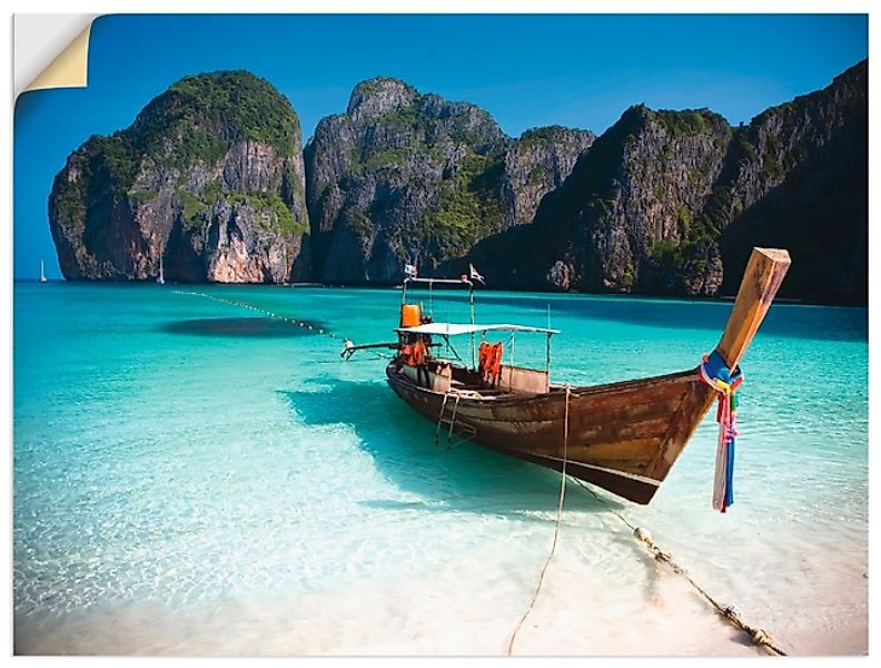 Artland Wandbild "Maya Bay, Koh Phi Phi Leh, Thailand", Boote & Schiffe, (1 günstig online kaufen