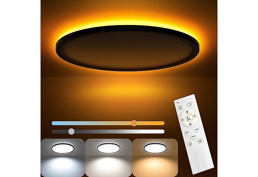 BRAIDOL Deckenleuchten LED Deckenlampe Flach Rund Ø29 cm Deckenleuchte Dimm günstig online kaufen