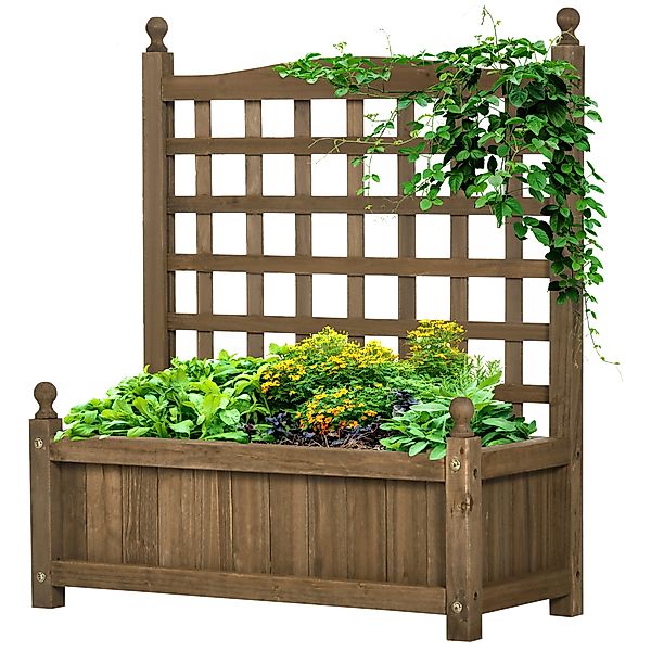 Outsunny Pflanzkübel mit Rankgitter - Blumenkasten - Pflanzkübel auf Beinen günstig online kaufen