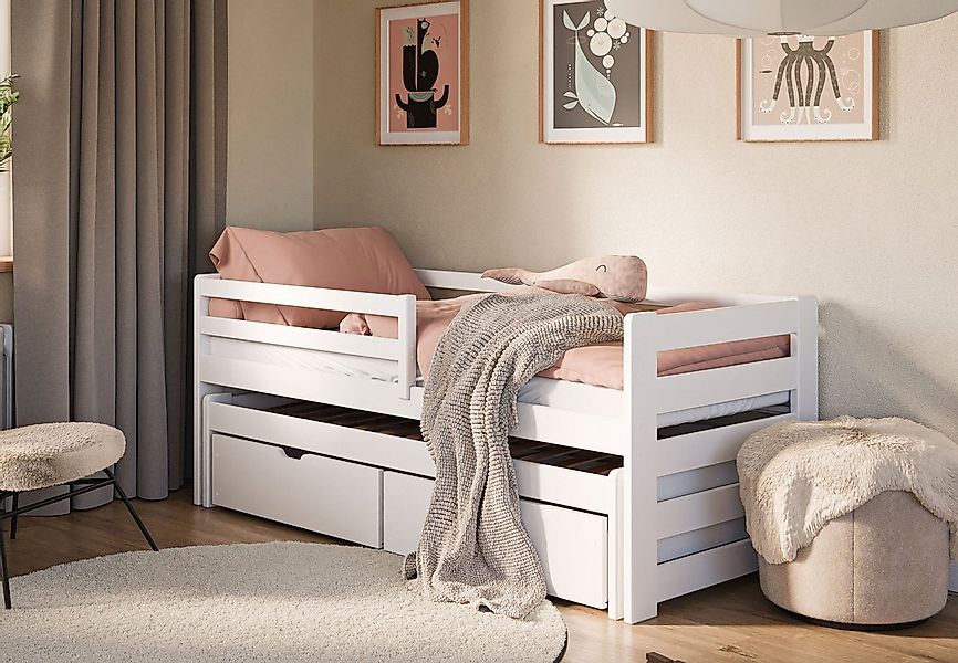 Kids Collective Jugendbett Einzelbett Kinderbett 90x200 cm, Lattenrost, Rau günstig online kaufen