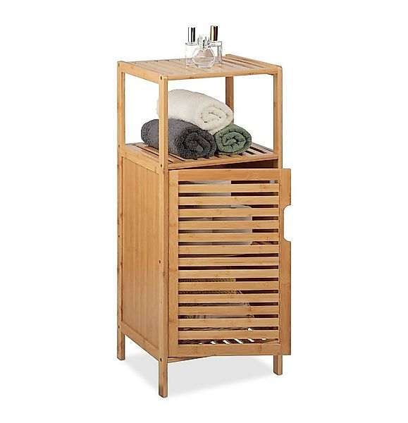 relaxdays Badregal Schmaler Badschrank aus Bambus günstig online kaufen