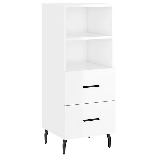 vidaXL Sideboard Hochglanz-Weiß 34,5x34x90 cm Holzwerkstoff 828686 günstig online kaufen