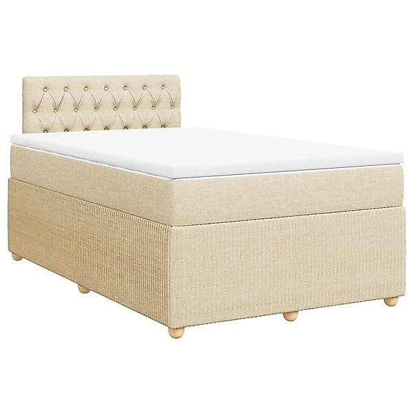 vidaXL Boxspringbett mit Matratze Creme 120x190 cm Stoff 3289707 günstig online kaufen