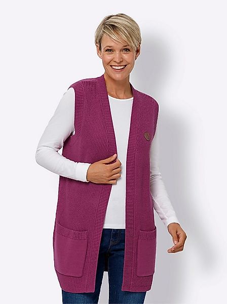 Sieh an! Strickweste Strickweste Ärmellos Rippoptik günstig online kaufen