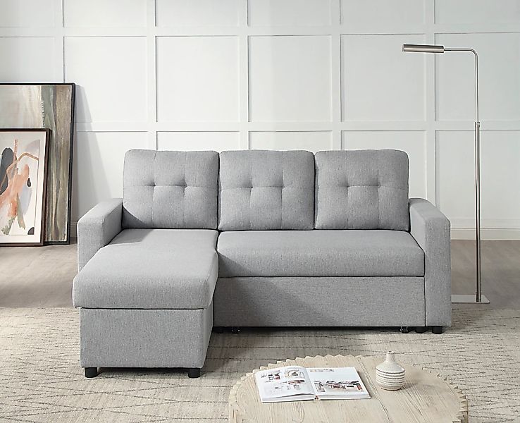 ATLANTIC home collection Ecksofa "Gino L-Form", mit Schlaffunktion und Stau günstig online kaufen