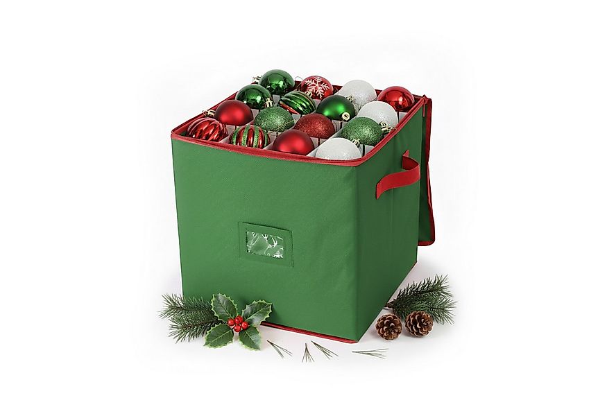 relaxdays Aufbewahrungsbox Weihnachtskugel Aufbewahrungsbox, grün günstig online kaufen