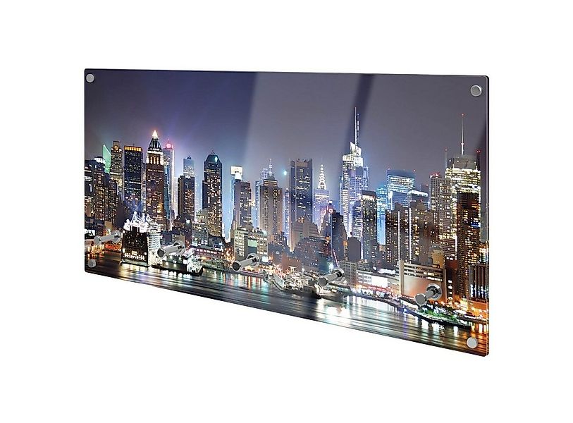 banjado Garderobenleiste Glas New York (Wandgarderobe, mit verchromten Hake günstig online kaufen