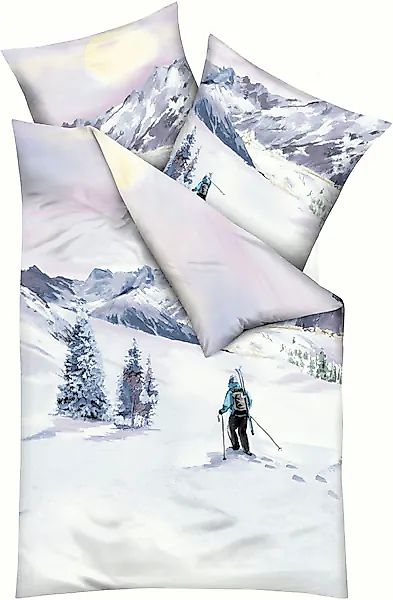 Kaeppel Bettwäsche »Winter Wanderer«, (2 tlg.), Mit Skifahrer günstig online kaufen