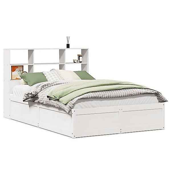 vidaXL Bett, Massivholzbett ohne Matratze Weiß 140x200 cm Kiefernholz günstig online kaufen