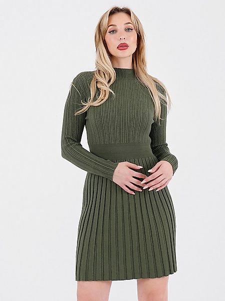 YC Fashion & Style Strickkleid Rippenstrick-Kleid mit Stehkragen – One Size günstig online kaufen