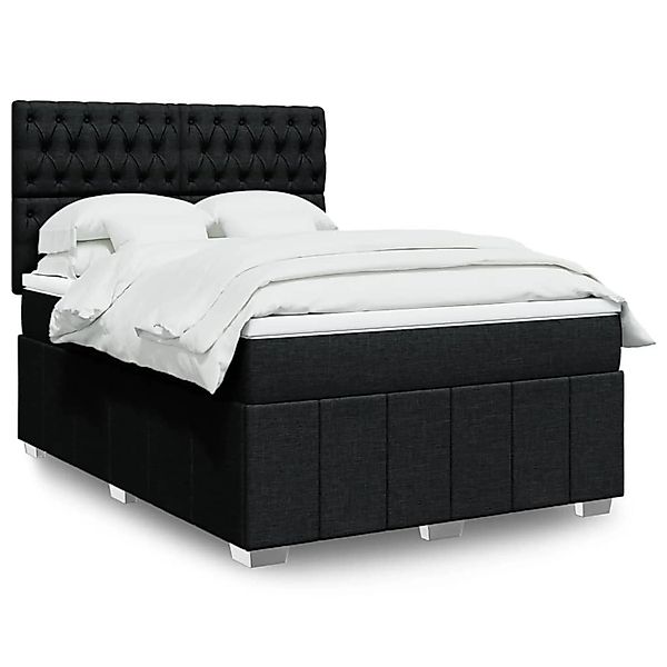 vidaXL Boxspringbett mit Matratze Schwarz 160x200 cm Stoff 3294028 günstig online kaufen