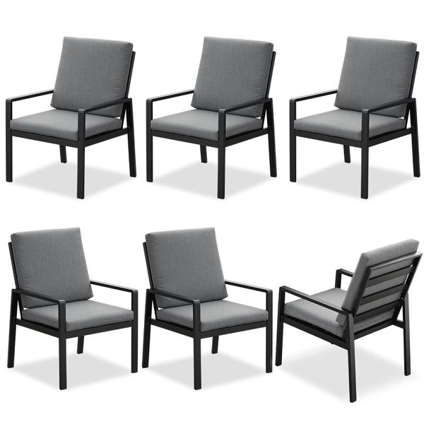 MeXo Gartenlounge-Set Alu Gartenmöbel-Sets Gartenstuhl, (6-tlg., günstig online kaufen