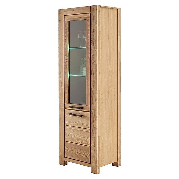 Lomadox Vitrine SELISTE-06 Massivholzmöbel, Eiche teilmassiv geölt, Anschla günstig online kaufen
