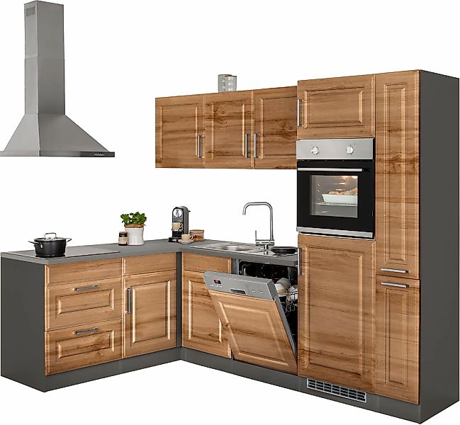 KOCHSTATION Winkelküche »KS-Stockholm« Stellbreite 260/170 cm, mit E-Geräte günstig online kaufen