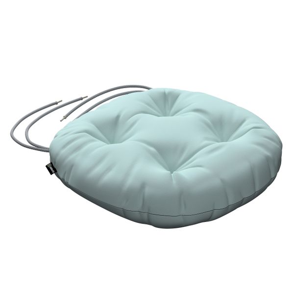 Stuhlkissen Adam mit Bindeschnur, hellblau, ⌀ 40 x 8 cm, Cotton Panama (702 günstig online kaufen