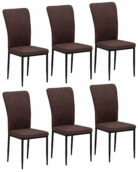 Home affaire 4-Fußstuhl "Bergamo", (Set), 6 St., Luxus-Microfaser Vintage, günstig online kaufen
