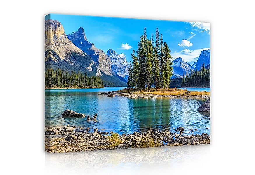 Wallarena Leinwandbild Berge See Natur Landschaft Modern Wandbild Bilder Gr günstig online kaufen