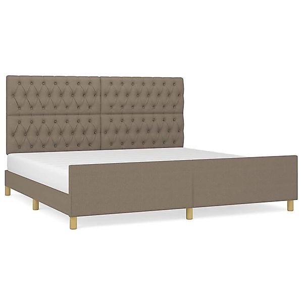 vidaXL Bettgestell Bettrahmen mit Kopfteil Taupe 200x200 cm Stoff Bett Bett günstig online kaufen