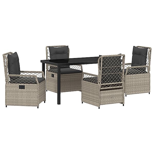 vidaXL Garten Essgruppe 5-Tlg Hellgrau Poly Rattan 3381018 günstig online kaufen