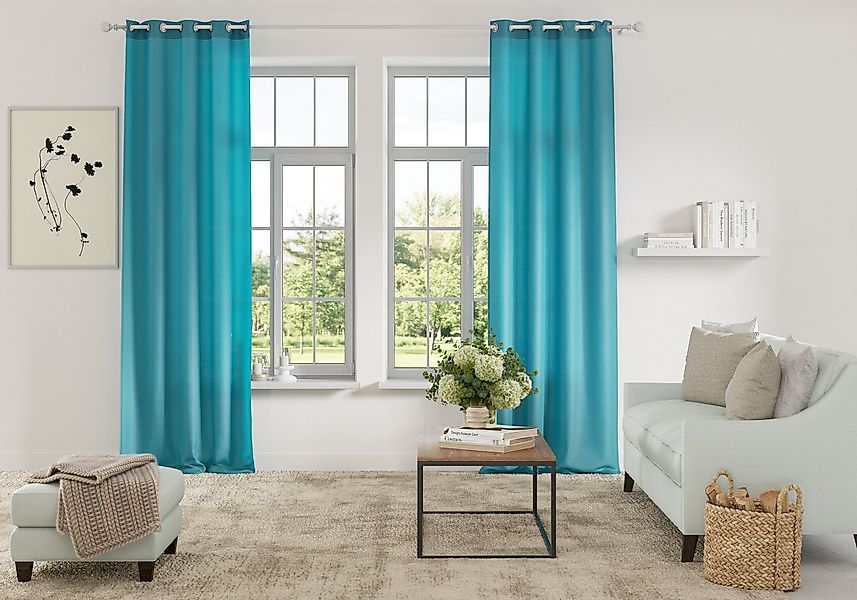 OTTO home Vorhang Parry (2 St), Ösen, blickdicht, Polyester, 2-er Set, blic günstig online kaufen