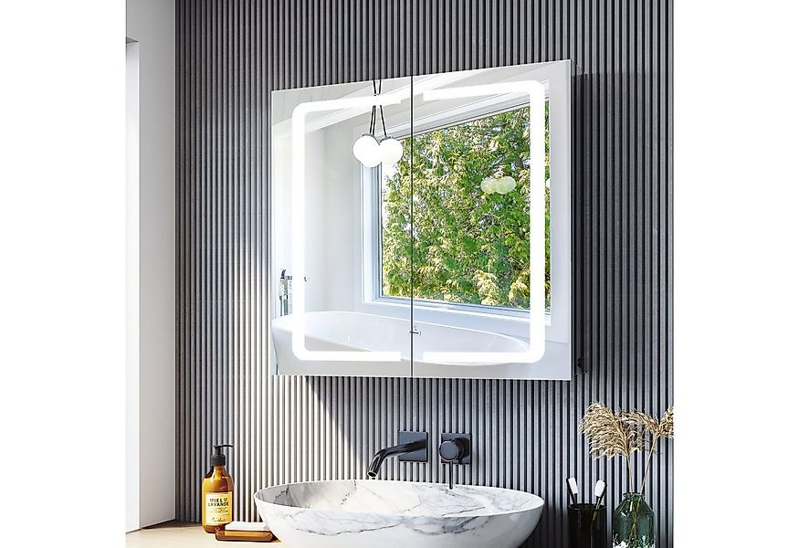 SONNI Spiegelschrank Spiegelschrank Badezimmer mit Beleuchtung 70x65cm Edel günstig online kaufen