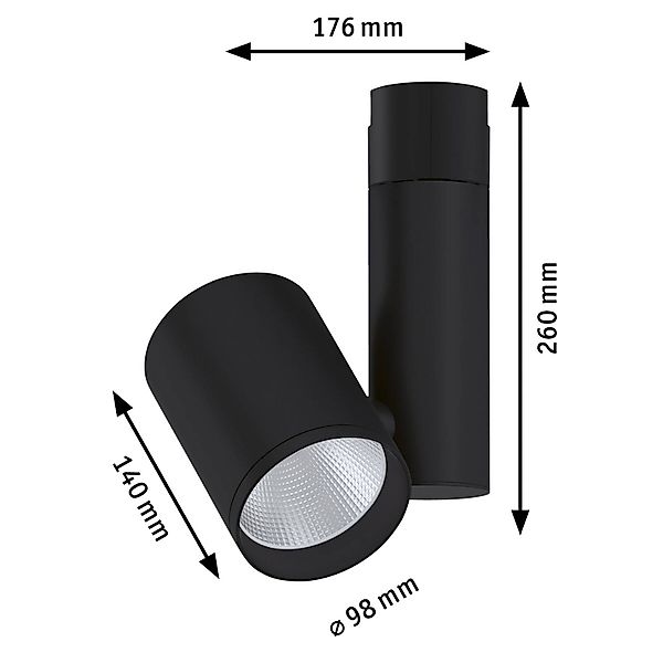 Paulmann Zeuz URail Spot 3.000K 39° schwarz matt günstig online kaufen