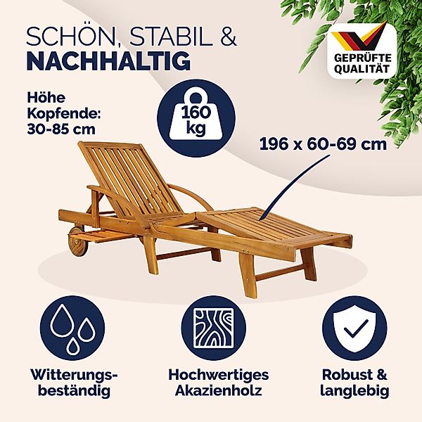 Casaria Gartenliege, 2er Set Klappbar Wetterfest günstig online kaufen