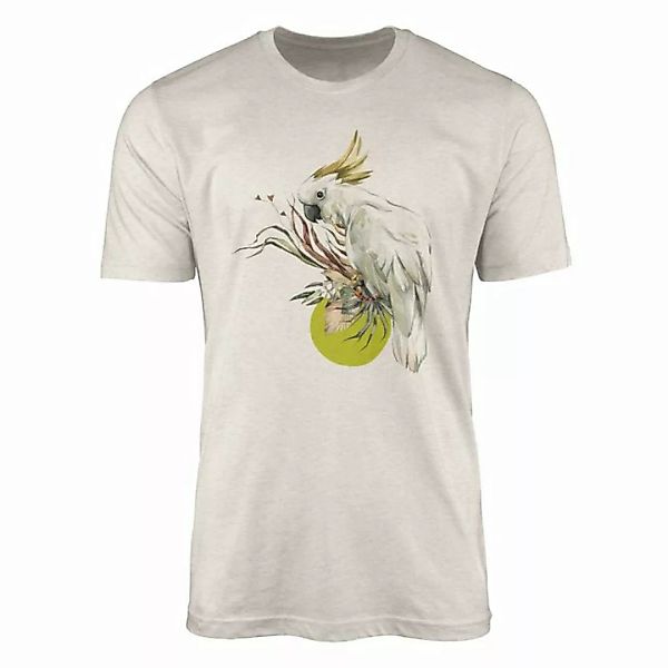 Sinus Art T-Shirt Herren Shirt Organic T-Shirt Aquarell Motiv Papagei Bio-B günstig online kaufen