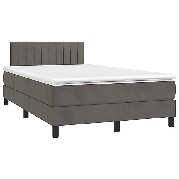 vidaXL Boxspringbett mit Matratze & LED Dunkelgrau 120x190 cm Samt 3270166 günstig online kaufen
