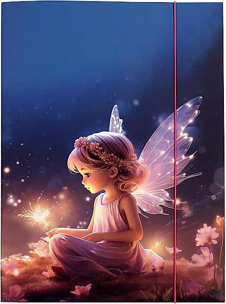 Idena Fächermappe Idena Sammelmappe Fee mit Gummizug 400g/m² DIN A3 günstig online kaufen