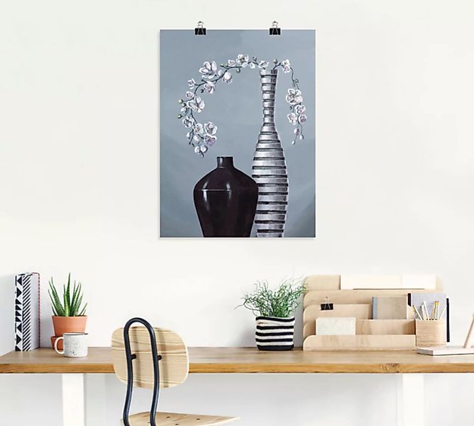 Artland Wandbild "Metallische Vasen", Vasen & Töpfe, (1 St.) günstig online kaufen