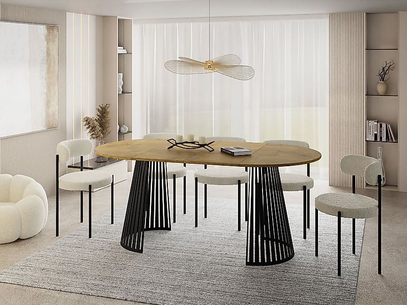 WFL GROUP Esstisch Naro Black (erhältlich in 2 Größen – 100/120 cm, auszieh günstig online kaufen