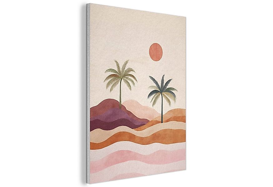 MuchoWow Gemälde Palmen - Abstrakt - Sonne - Hügel, Fotodruck (1 St), Akust günstig online kaufen