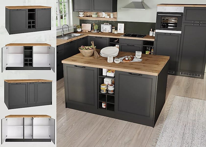 KOCHSTATION Kücheninsel »KS-Lana, Breite 153 cm«, MDF-Fronten, Arbeitsplatt günstig online kaufen