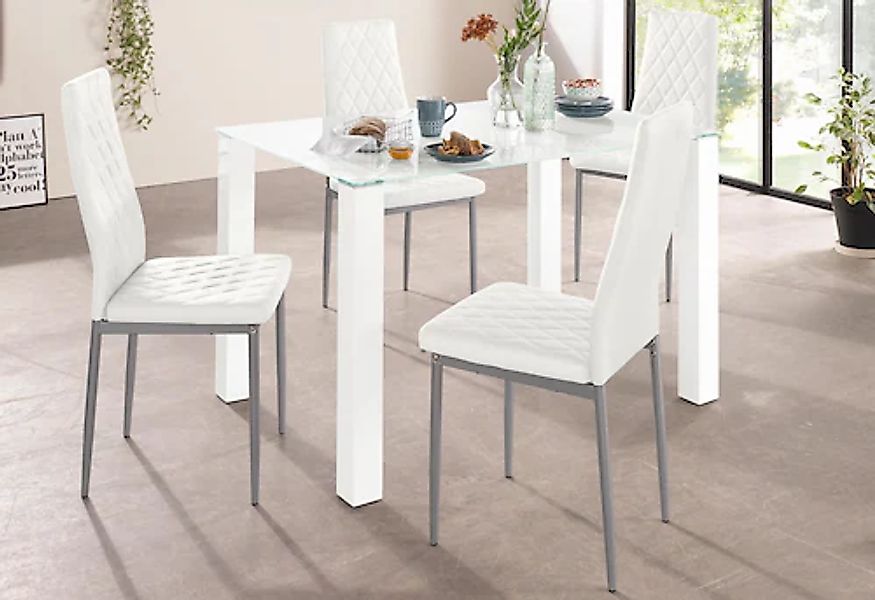 INOSIGN Essgruppe Set, 5 Stk. tlg. mit Glastisch, Breite 120 cm günstig online kaufen