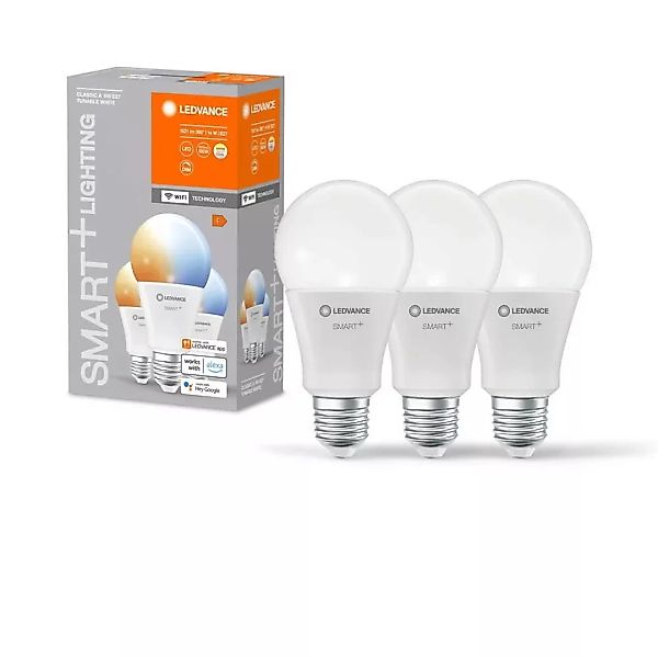 Smart+ WLAN LED Leuchtmittel E27 Birne - A60 in Weiß 14W 1521lm tunabkl Whi günstig online kaufen