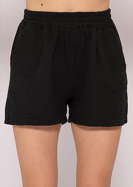 SASSYCLASSY Shorts Lockere Musselin Shorts High-Waist Baumwoll Shorts mit E günstig online kaufen