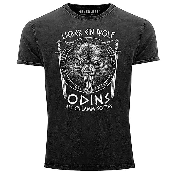 Neverless Print-Shirt Herren Vintage Shirt Lieber günstig online kaufen