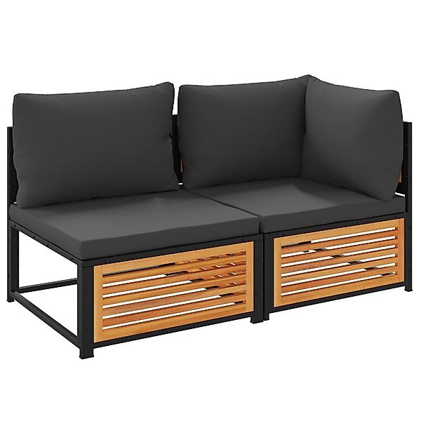 vidaXL Sofaelement Gartensofa mit Kissen 2-Sitzer günstig online kaufen
