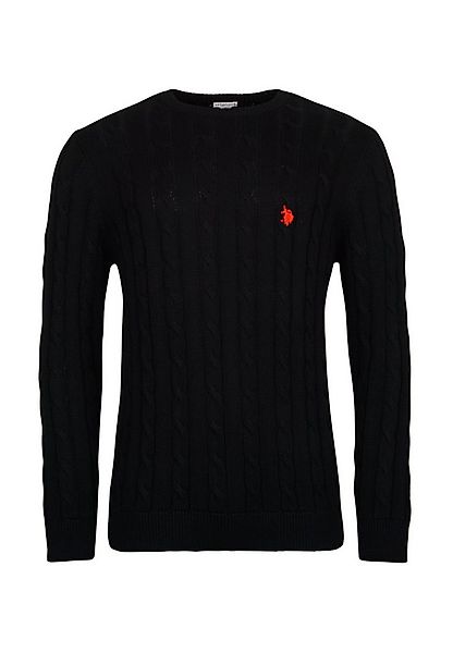 U.S. Polo Assn. Strickpullover Pullover Strick Zopfmuster (1-tlg) günstig online kaufen