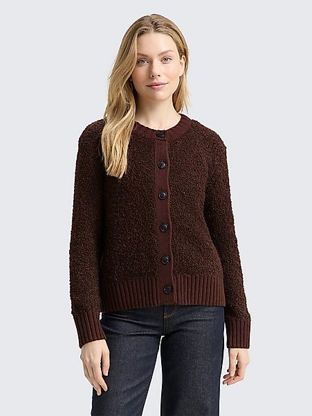 TOM TAILOR Cardigan Pullover & Strickjacken Bouclé Cardigan mit Wollanteil günstig online kaufen