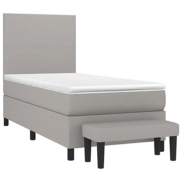 vidaXL Boxspringbett mit Matratze Hellgrau 100x200 cm Stoff 3136413 günstig online kaufen
