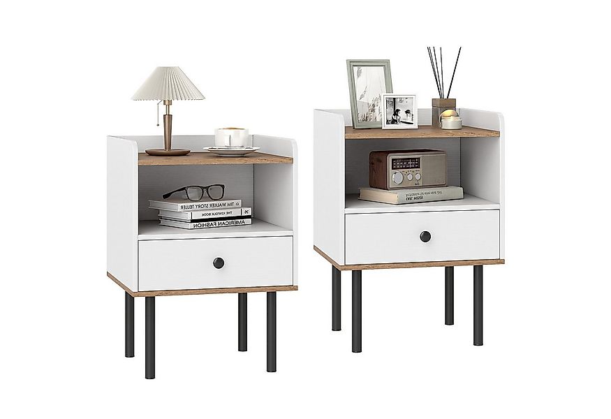 COSTWAY Nachttisch (2-St), Beistelltisch, Nachtkommode, mit Schublade günstig online kaufen