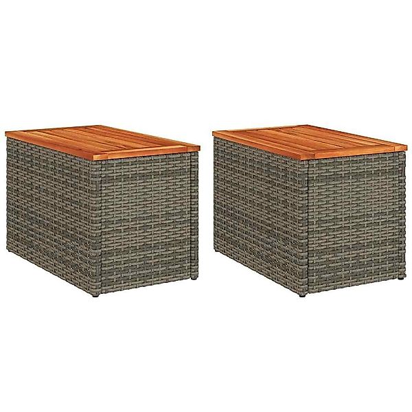 vidaXL Gartentisch Garten-Beistelltische 2 Stk. Grau günstig online kaufen