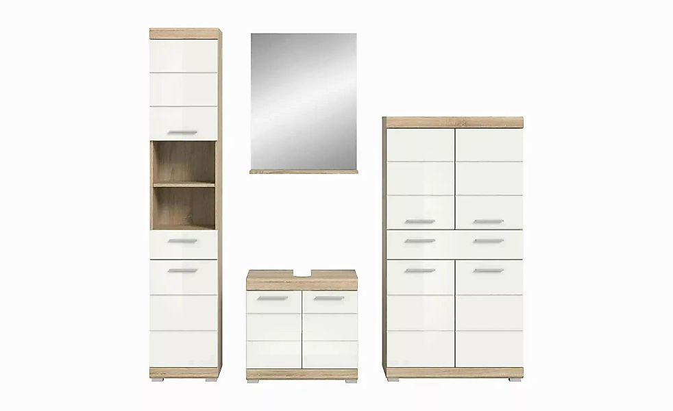 Badmöbel-Set SCHLOONSEE  4 teilig  bestehend aus: Hochschrank  Waschbeckenu günstig online kaufen