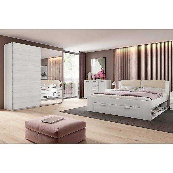 Schlafzimmer mit Doppelbett incl. Schubkasten GRAZ-83 in Abisko Eiche Nb. m günstig online kaufen