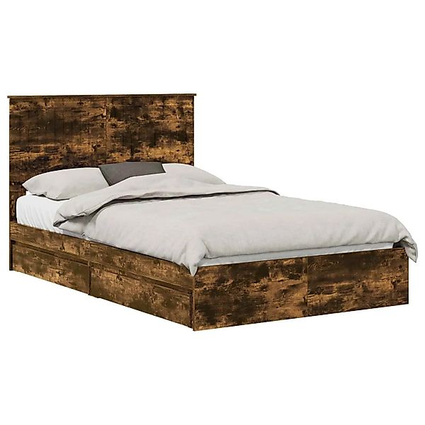 vidaXL Stauraumbett Räuchereiche 120 x 190 cm Holzwerkstoff 3411233 günstig online kaufen