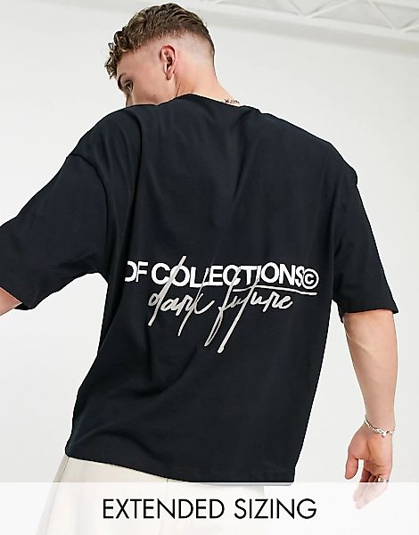 ASOS – Dark Future – Oversize-T-Shirt in Schwarz mit Logoprint am Rücken günstig online kaufen